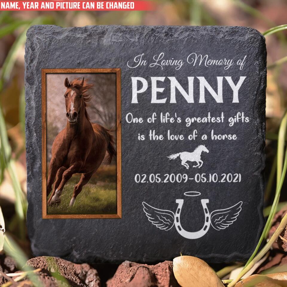 One Of Life's Greatest Gifts - Personalized Horse Pony Memorial Stone, Horse Memorial