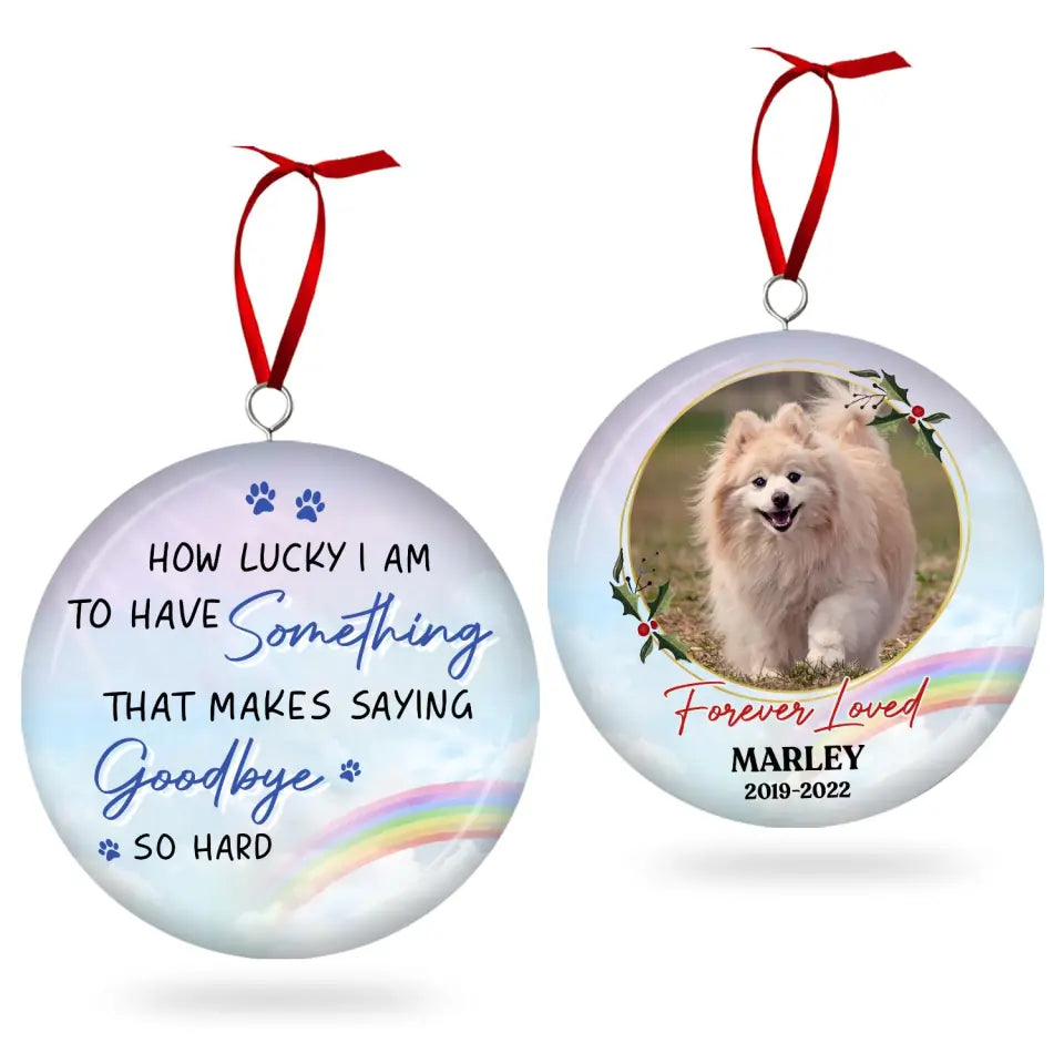 Saying Goodbye So Hard - Personalized 3D Metal Ornament, Pet Loss Gift