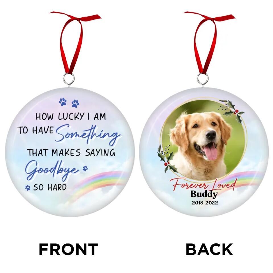 Saying Goodbye So Hard - Personalized 3D Metal Ornament, Pet Loss Gift