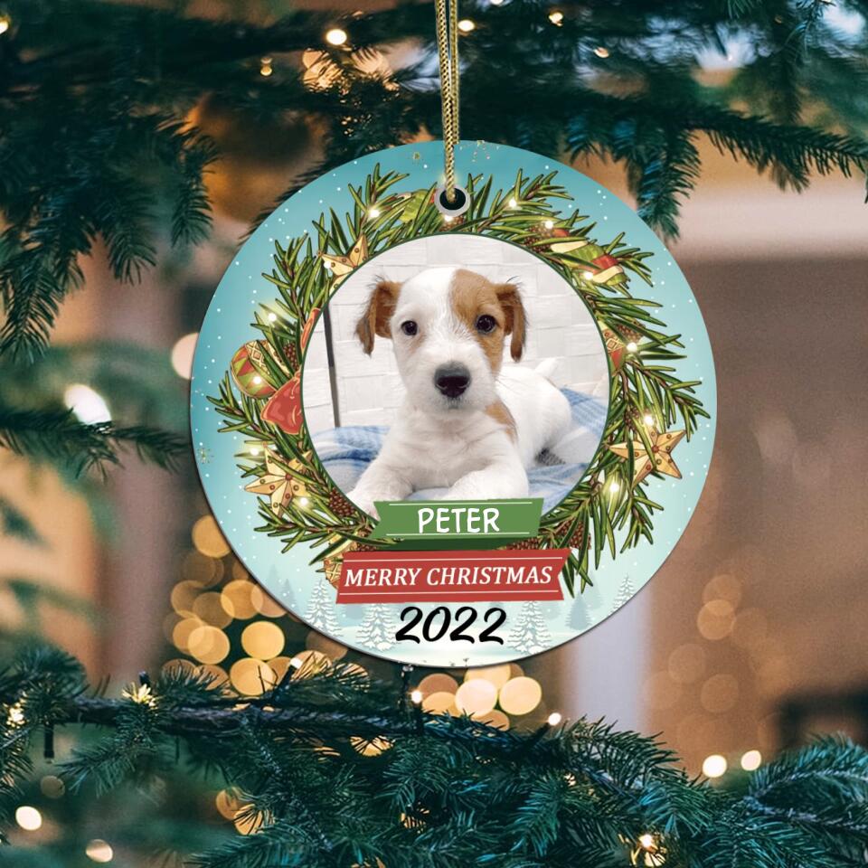 Custom Photo Gift For Pets - Personalized Round Ornament