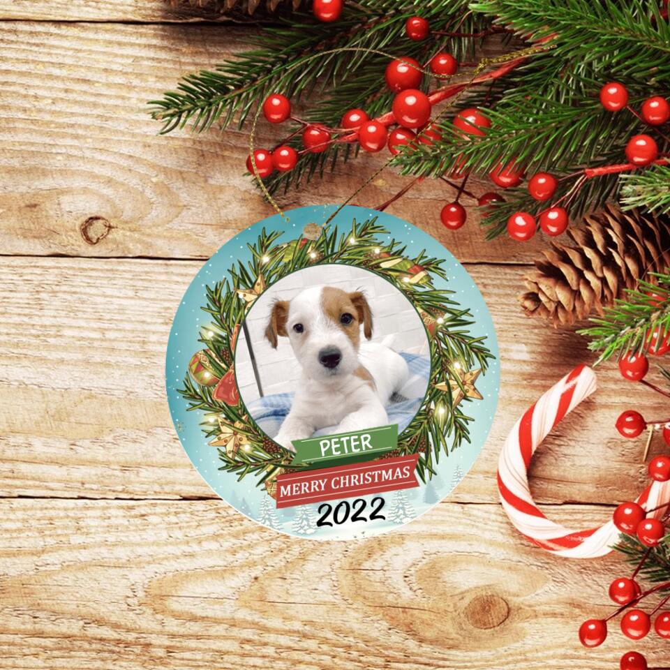 Custom Photo Gift For Pets - Personalized Round Ornament