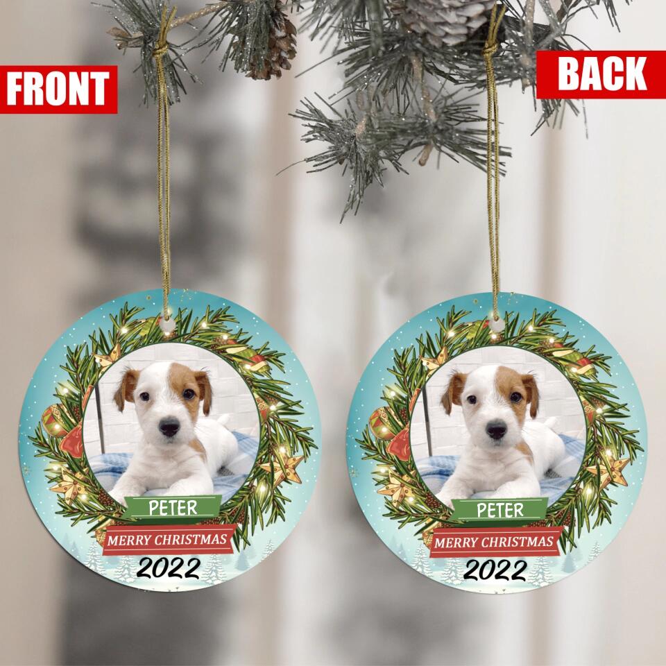 Custom Photo Gift For Pets - Personalized Round Ornament