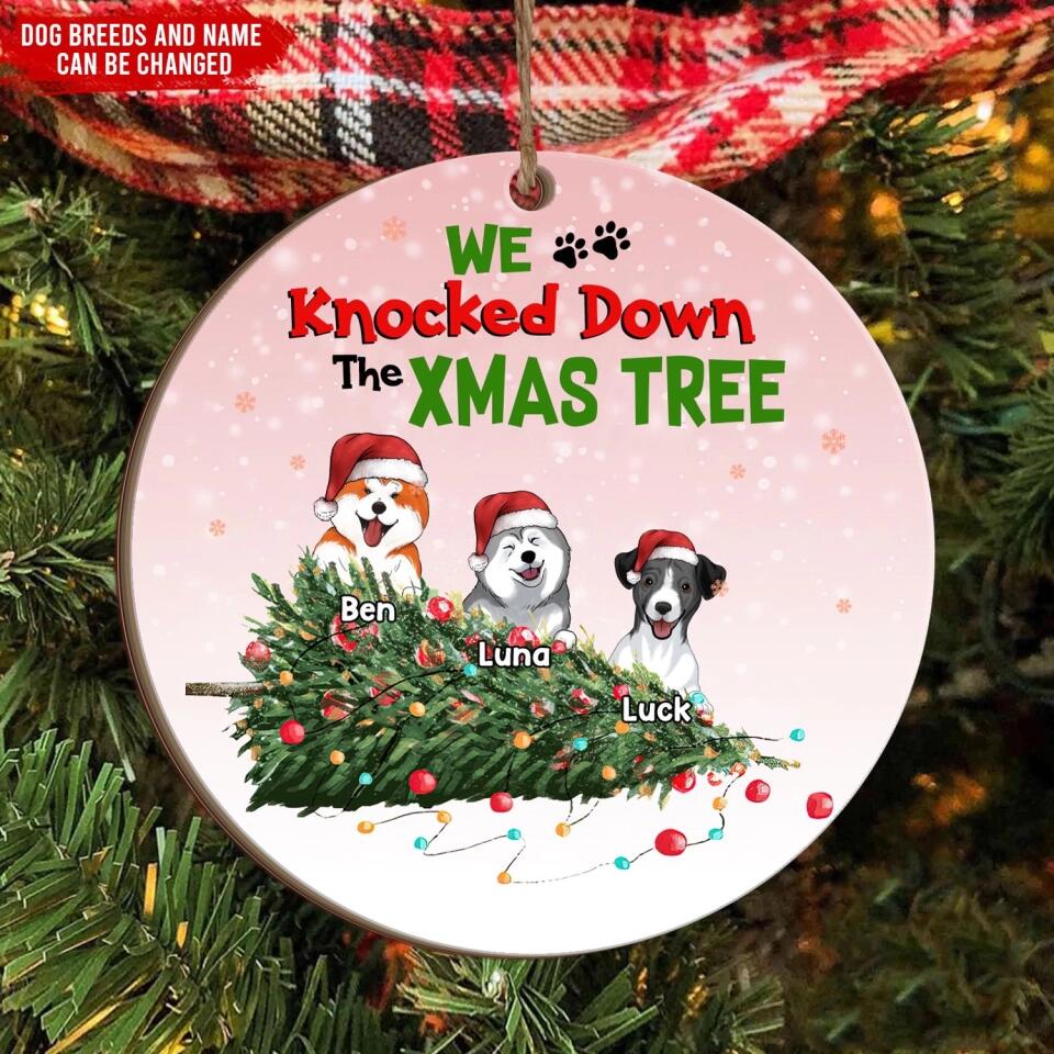We Knocked Down The Xmas Tree - Personalized Ornament