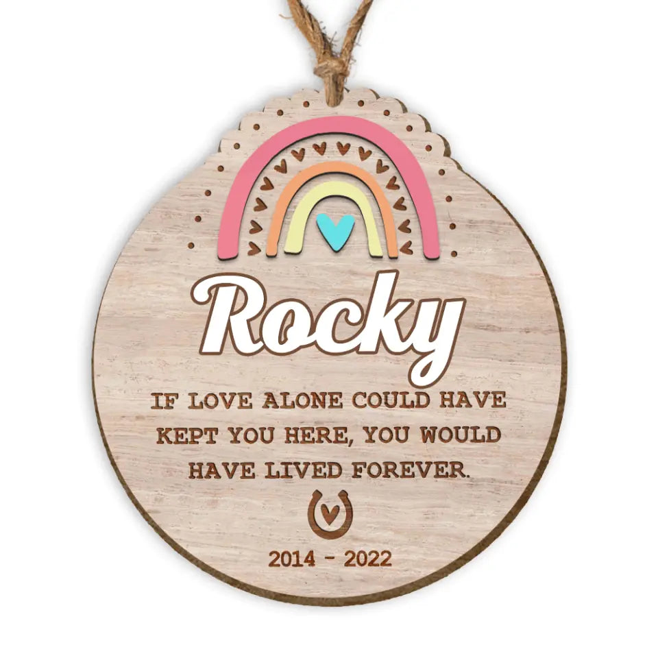 Oak Rainbow Bridge Pet Sympathy, Pet Memorial Gift Keepsake - Personalized Wooden Ornament