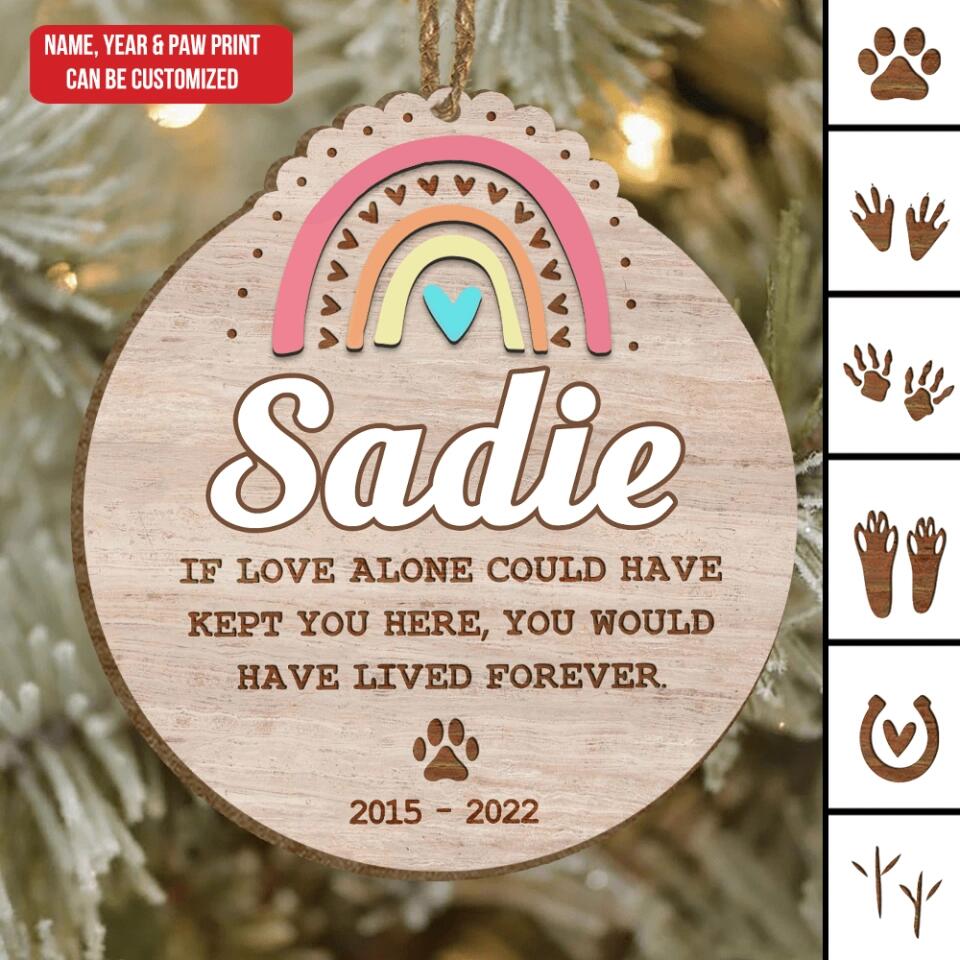 Oak Rainbow Bridge Pet Sympathy, Pet Memorial Gift Keepsake - Personalized Wooden Ornament