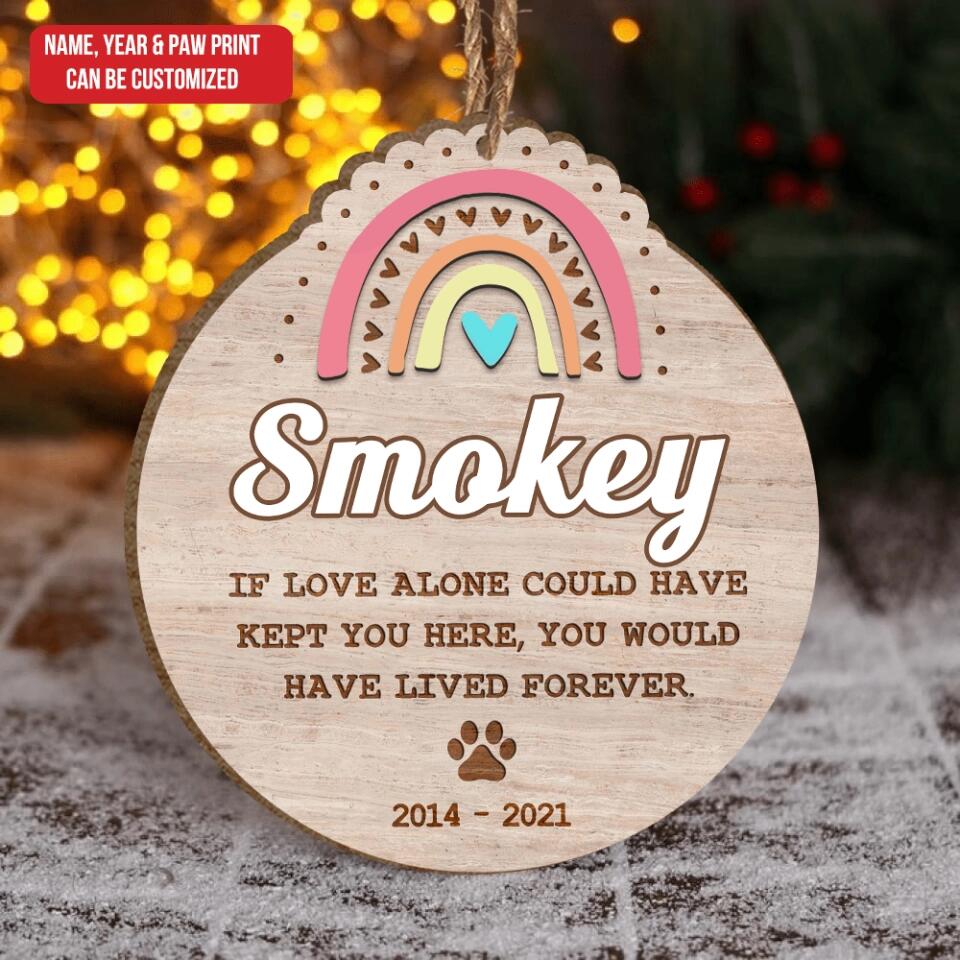 Oak Rainbow Bridge Pet Sympathy, Pet Memorial Gift Keepsake - Personalized Wooden Ornament