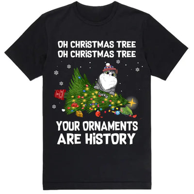 Oh Christmas Tree Cat Shirt - Personalized Christmas Shirt