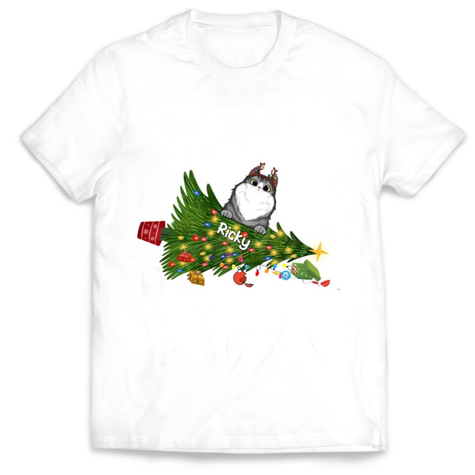 Oh Christmas Tree Cat Shirt - Personalized Christmas Shirt
