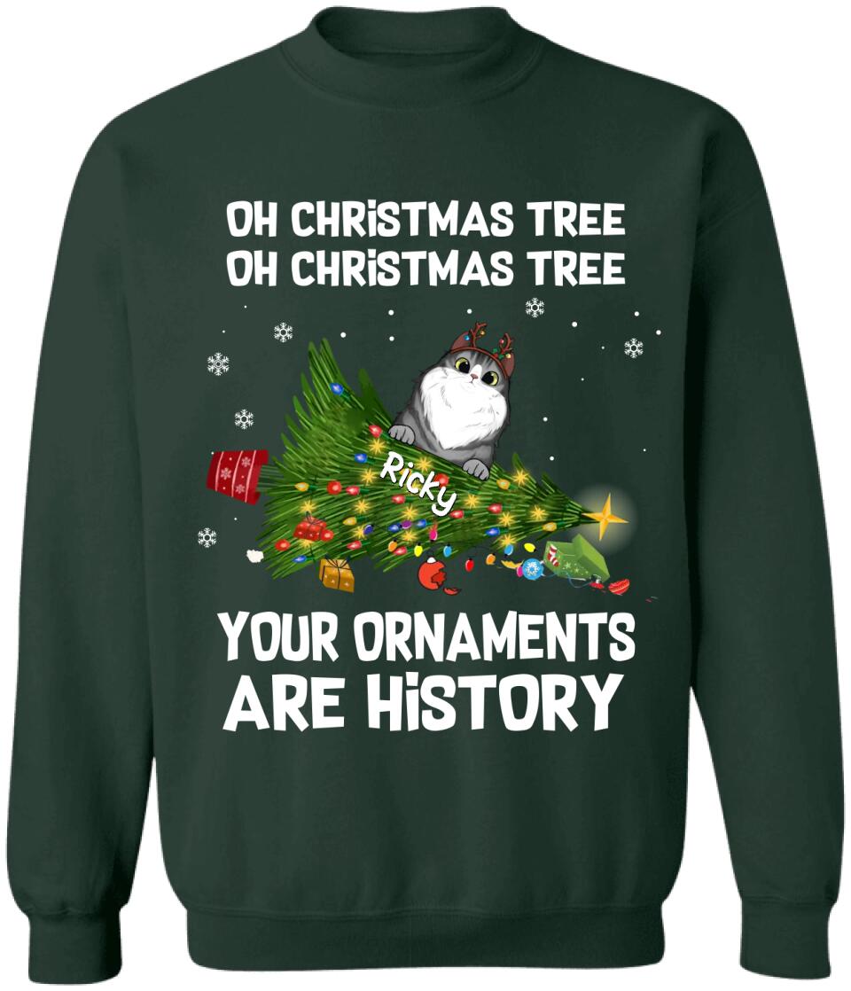 Oh Christmas Tree Cat Shirt - Personalized Christmas Shirt