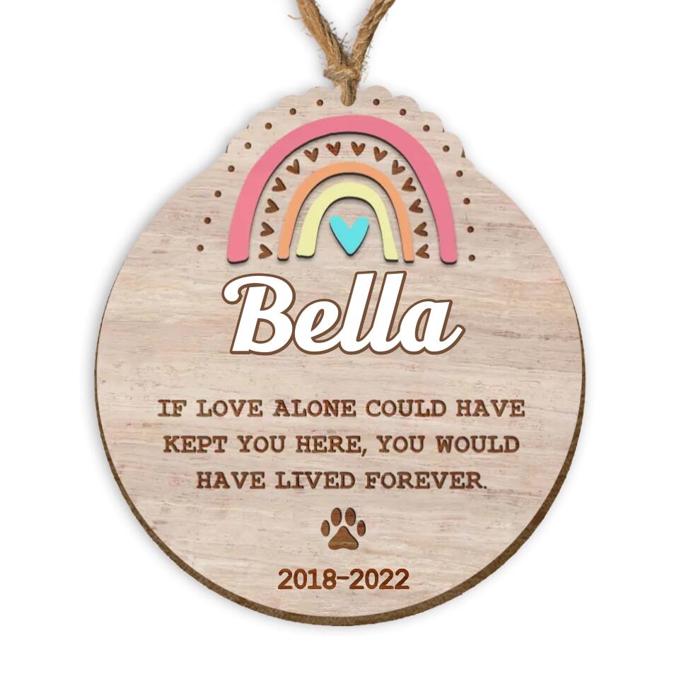 Oak Rainbow Bridge Pet Sympathy, Pet Memorial Gift Keepsake - Personalized Wooden Ornament