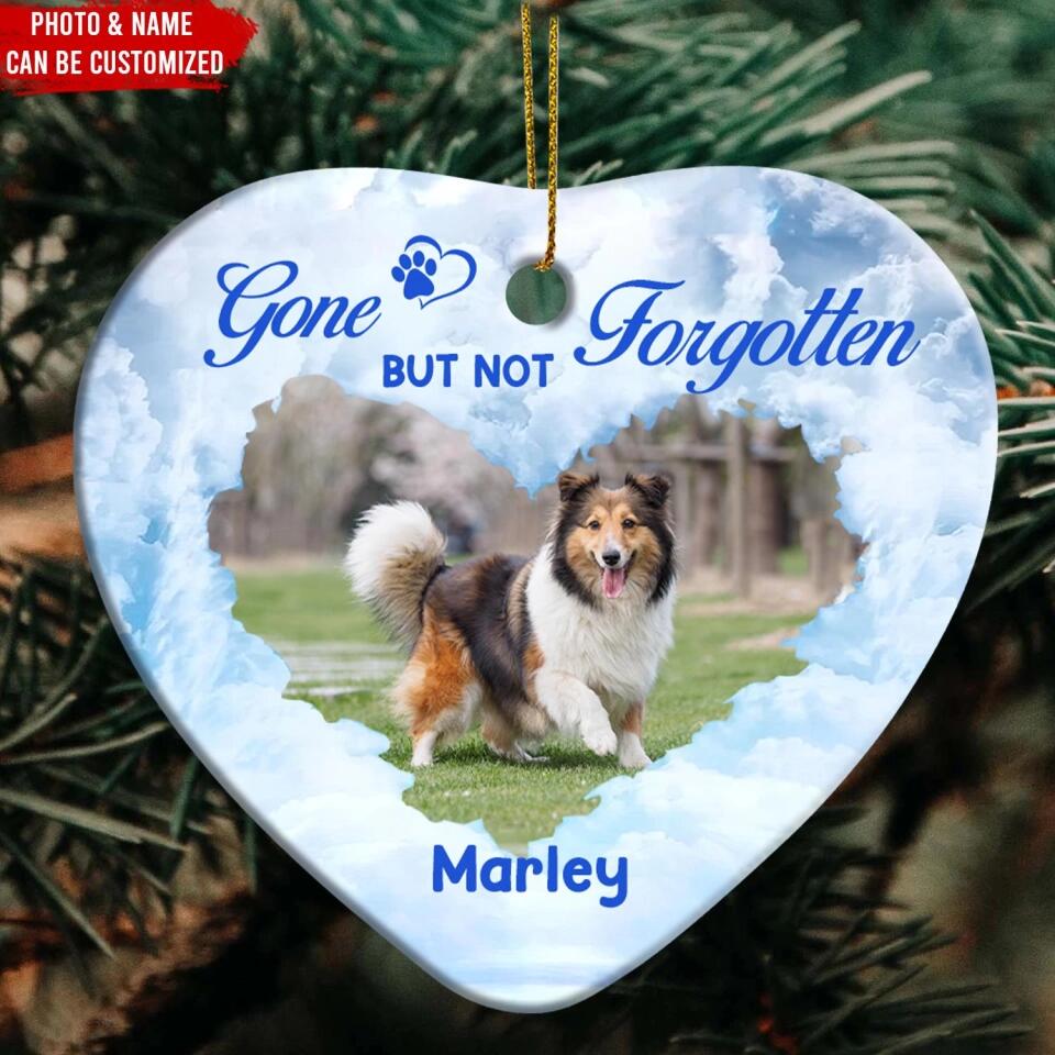 Gone But Not Forgotten, Pet Loss Gifts - Personalized Heart Ceramic Ornament