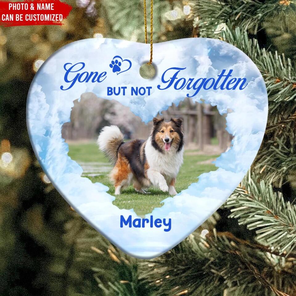 Gone But Not Forgotten, Pet Loss Gifts - Personalized Heart Ceramic Ornament