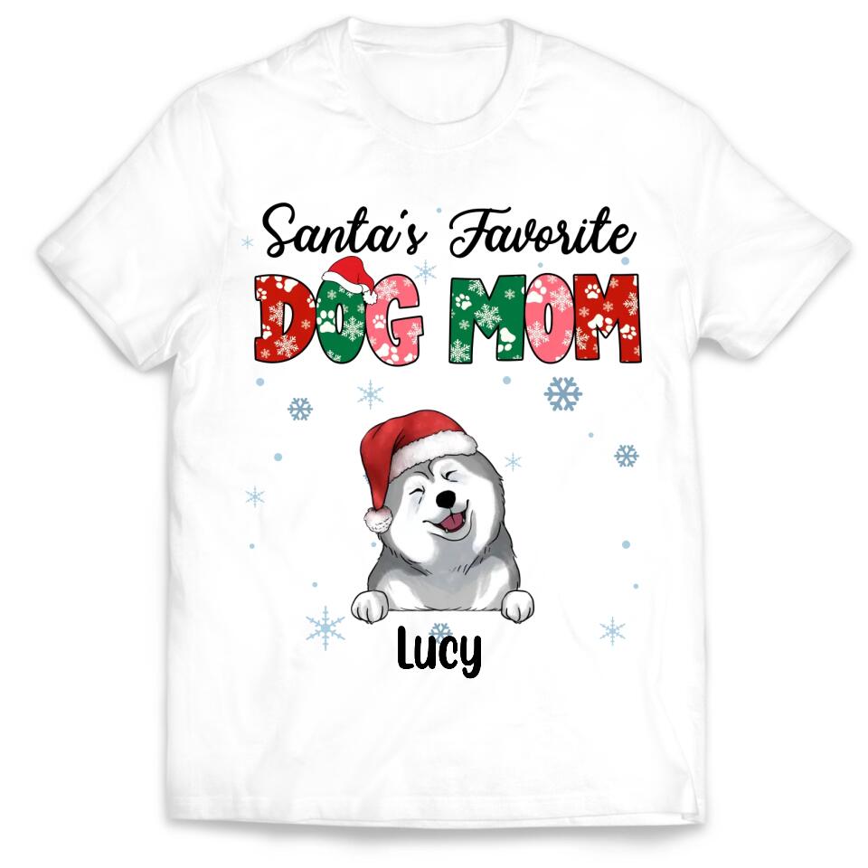 Santa's Favorite Dog Mom Shirt - Personalized Shirt