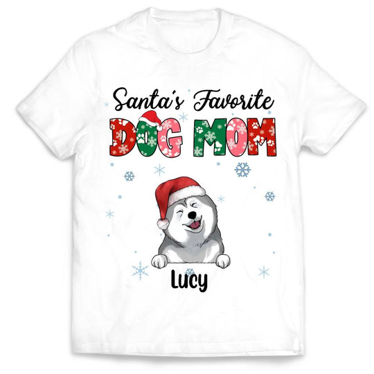 Santa's Favorite Dog Mom Shirt - Personalized Shirt