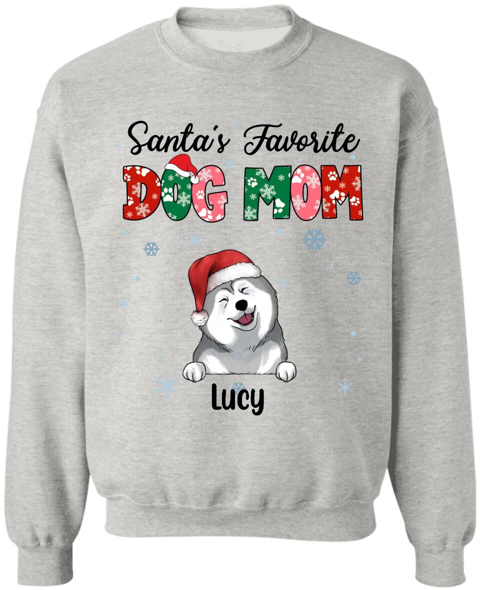 Santa's Favorite Dog Mom Shirt - Personalized Shirt