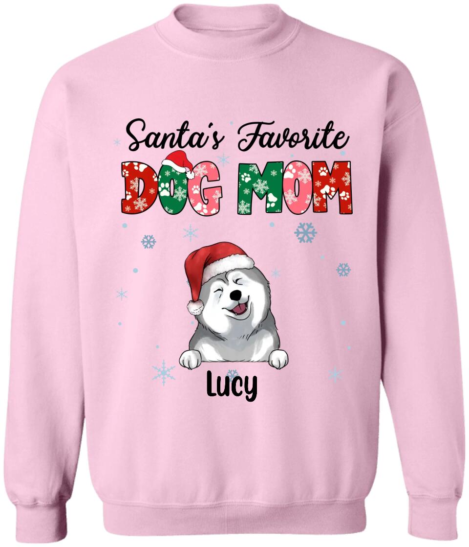 Santa's Favorite Dog Mom Shirt - Personalized Shirt