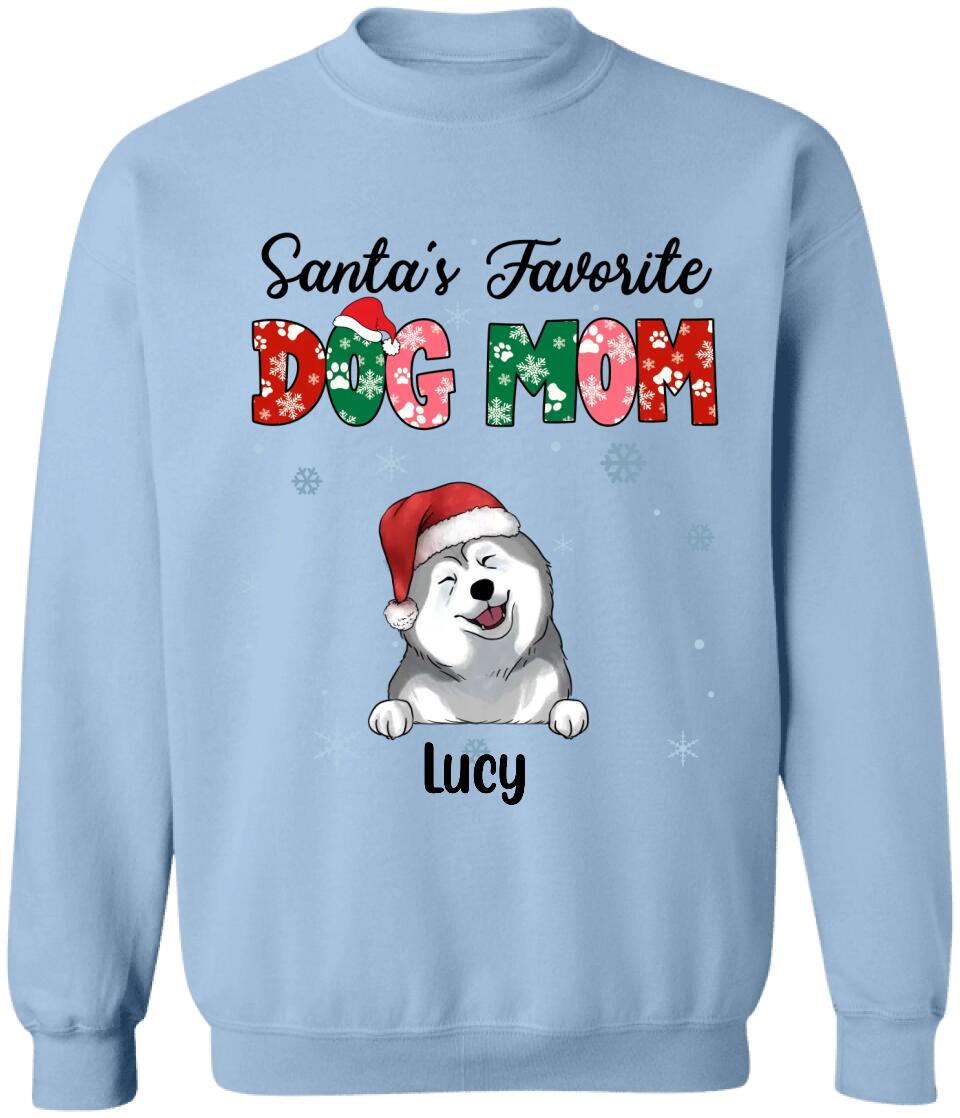 Santa's Favorite Dog Mom Shirt - Personalized Shirt