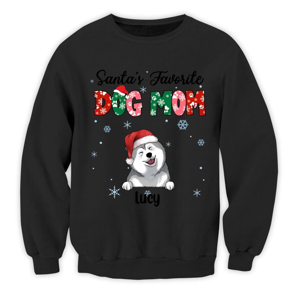 Santa's Favorite Dog Mom Shirt - Personalized Shirt