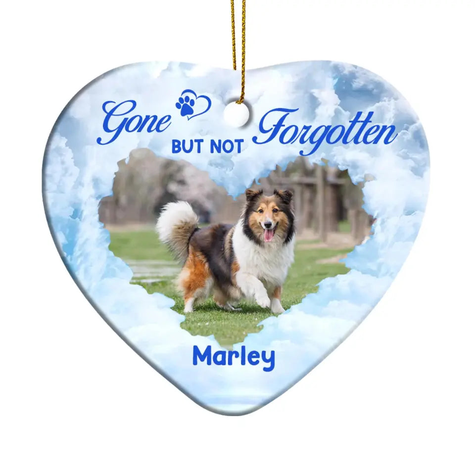 Gone But Not Forgotten, Pet Loss Gifts - Personalized Heart Ceramic Ornament