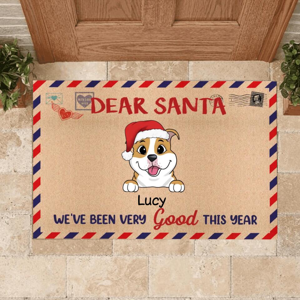 Dear Santa We've Been Very Good This Year - Personalized DoorMat