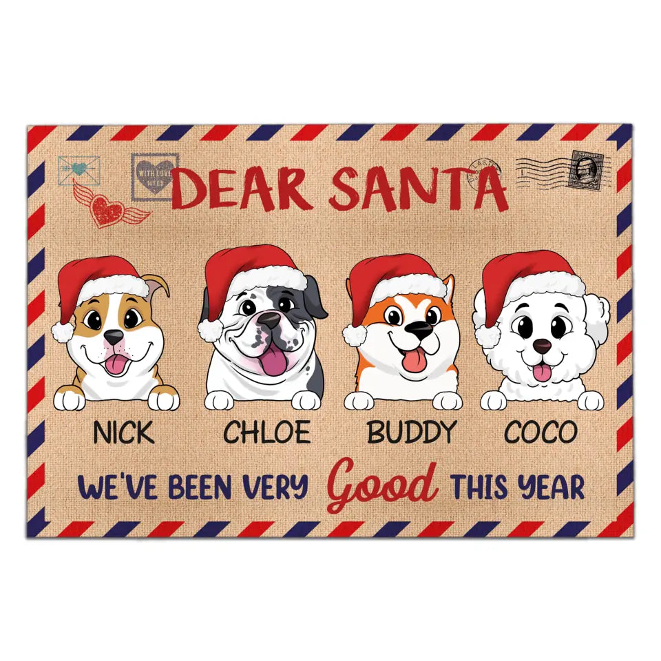 Dear Santa We&#39;ve Been Very Good This Year - Personalized DoorMat