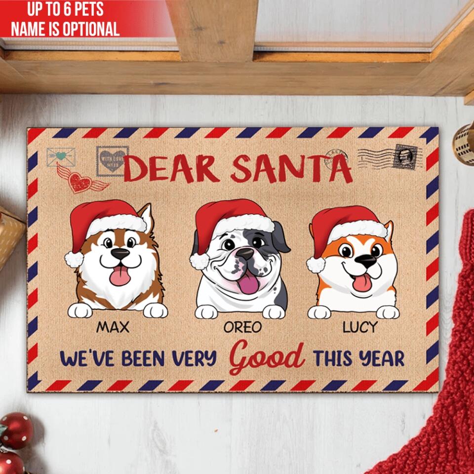 Dear Santa We've Been Very Good This Year - Personalized DoorMat