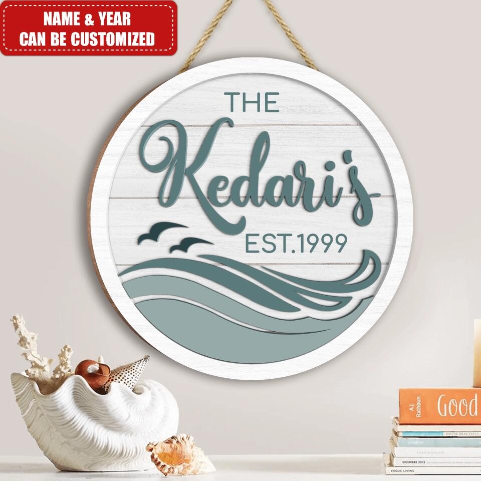 Family Name Sign Wall Art | Last name sign | Beach House | Lake house| Custom Sign - Personalized 2 Layer Sign