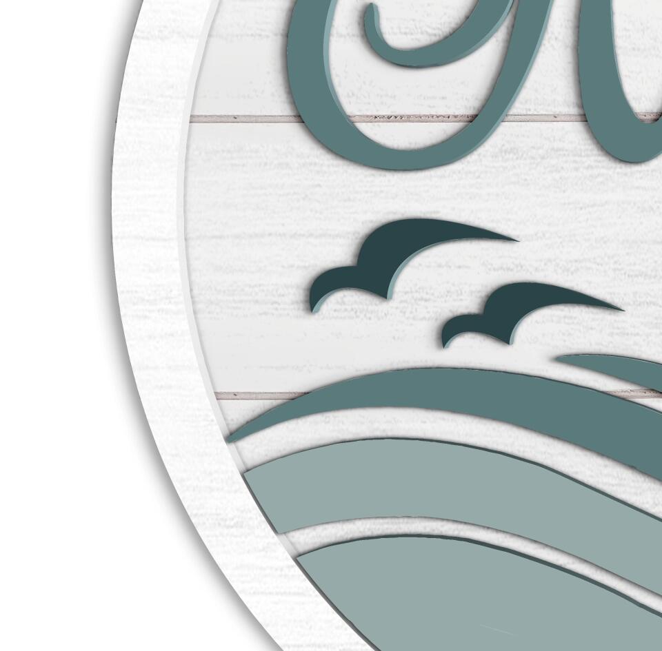 Family Name Sign Wall Art | Last name sign | Beach House | Lake house| Custom Sign - Personalized 2 Layer Sign