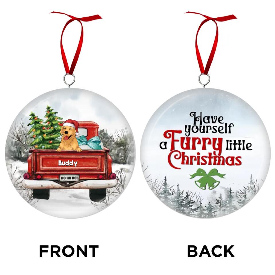 Have Yourself A Furry Little Christmas - Personalized 3D Metal Ornament, Two-Sided Printed