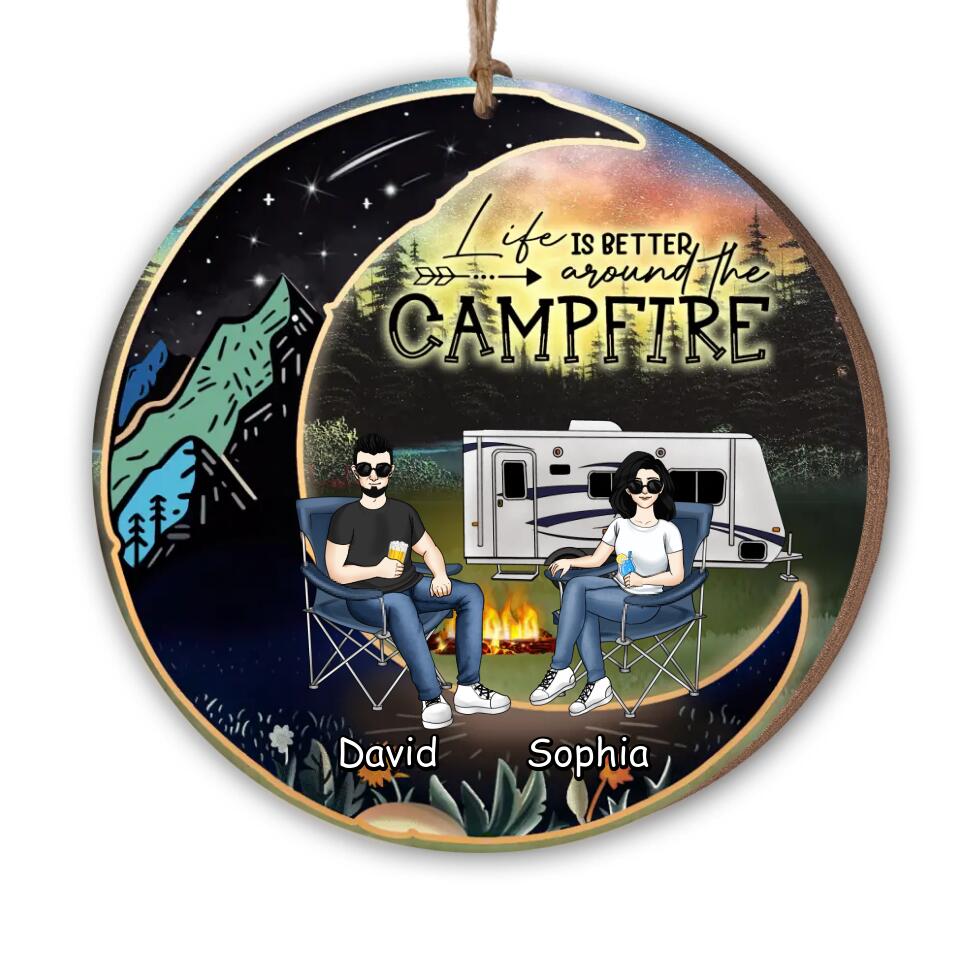 Life Is Better Around The Campfire - Personalized Ornament, Gift For Couple, Gift For Camping Lover, Camping Christmas