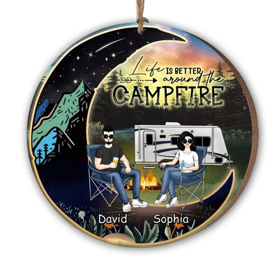 Life Is Better Around The Campfire - Personalized Ornament, Gift For Couple, Gift For Camping Lover, Camping Christmas