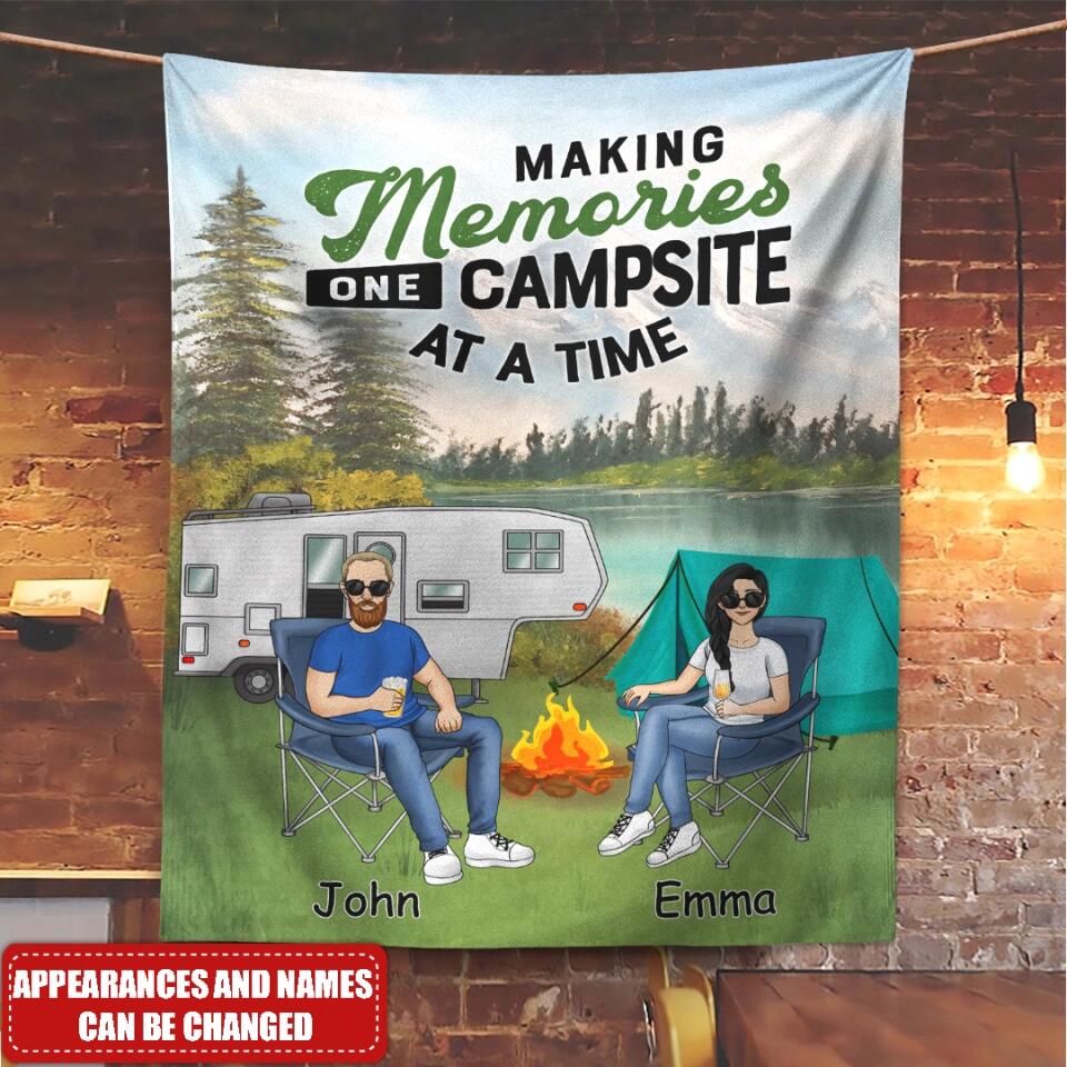 Making Memories One Campsite At A Time - Camping Life - Camper Gift - Personalized Camping Blanket