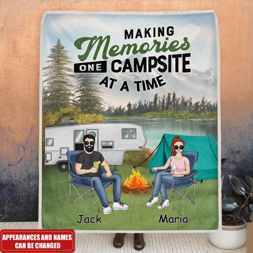 Making Memories One Campsite At A Time - Camping Life - Camper Gift - Personalized Camping Blanket
