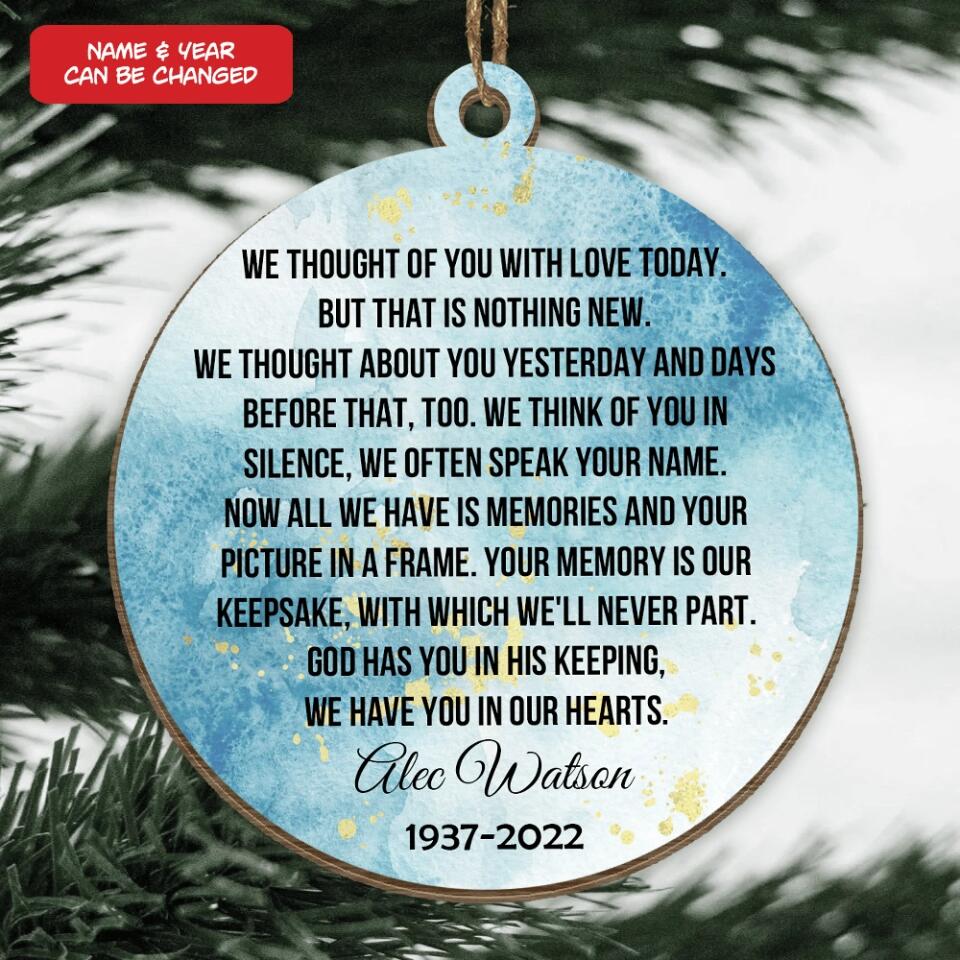 Personalized Christmas Ornament In Memory of Loved One | In Loving Memory | Gift for Loss | Gift For Remembrance | Customized Christmas Gift