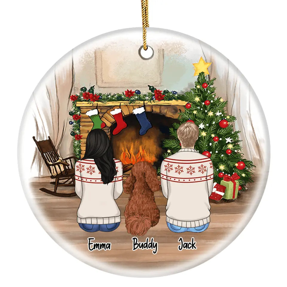 Personalized dog Christmas Ceramic Ornament Gifts For Dog Lovers, Gift For Family Christmas Ornament