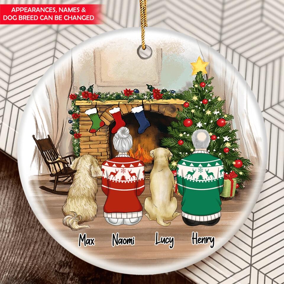 Personalized dog Christmas Ceramic Ornament Gifts For Dog Lovers, Gift For Family Christmas Ornament