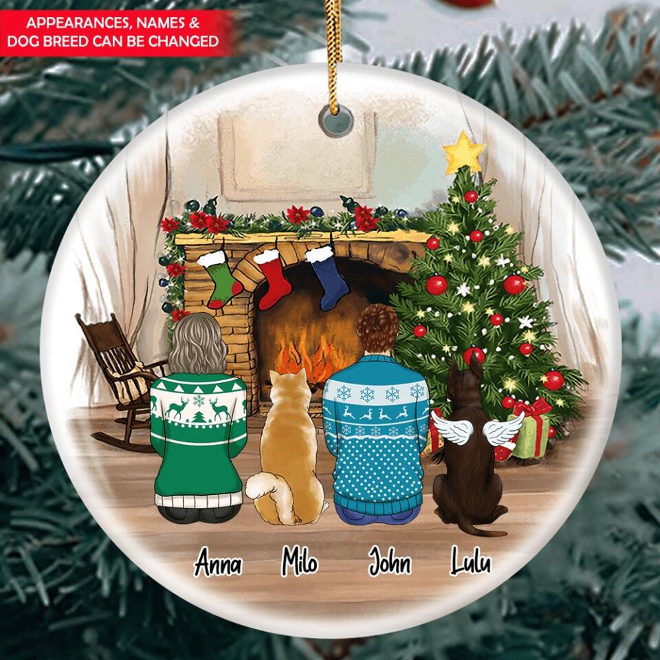 Personalized dog Christmas Ceramic Ornament Gifts For Dog Lovers, Gift For Family Christmas Ornament