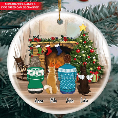 Personalized dog Christmas Ceramic Ornament Gifts For Dog Lovers, Gift For Family Christmas Ornament