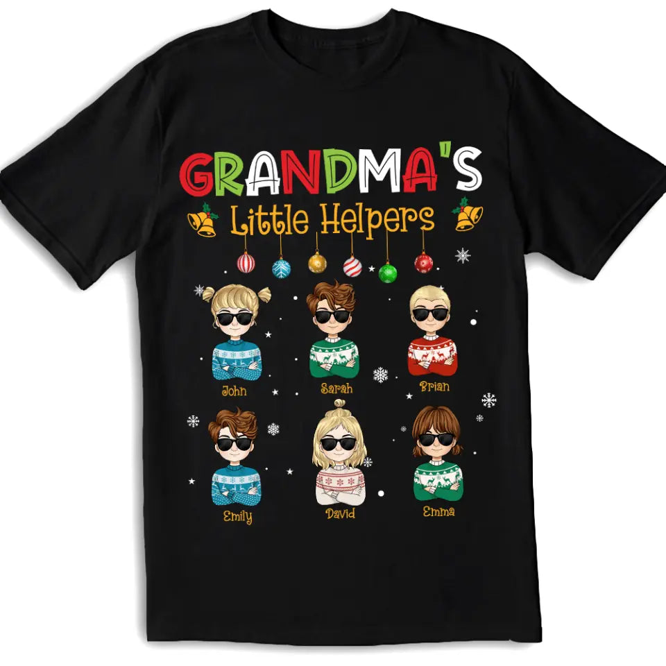 Grandma&#39;s Little Helpers, Christmas Shirt - Personalized T-shirt, Sweatshirt, Gift For Grandma