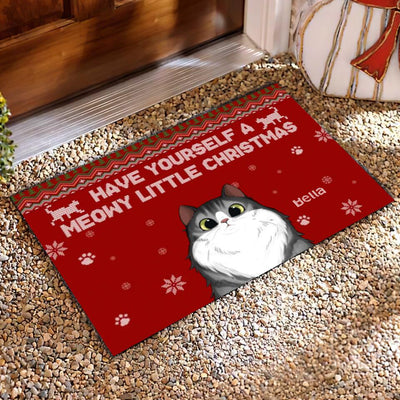 Have Yourself A Meowy Little Christmas - Personalized Doormat, Christmas Decoration, Gift For Cat Lover