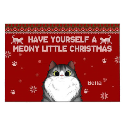 Have Yourself A Meowy Little Christmas - Personalized Doormat, Christmas Decoration, Gift For Cat Lover