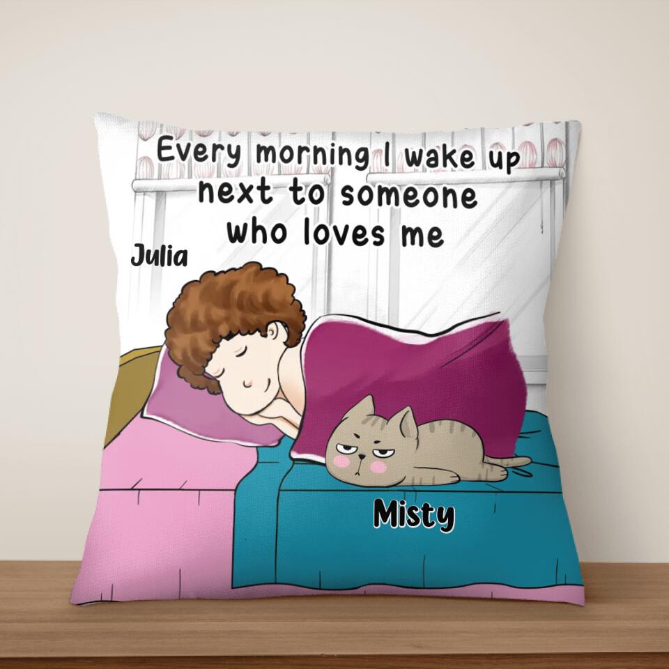 Every Morning I Wake Up - Cat Mom Gift - Cat Lovers Gift - Christmas Decoration - Personalized Christmas Cat Pillow