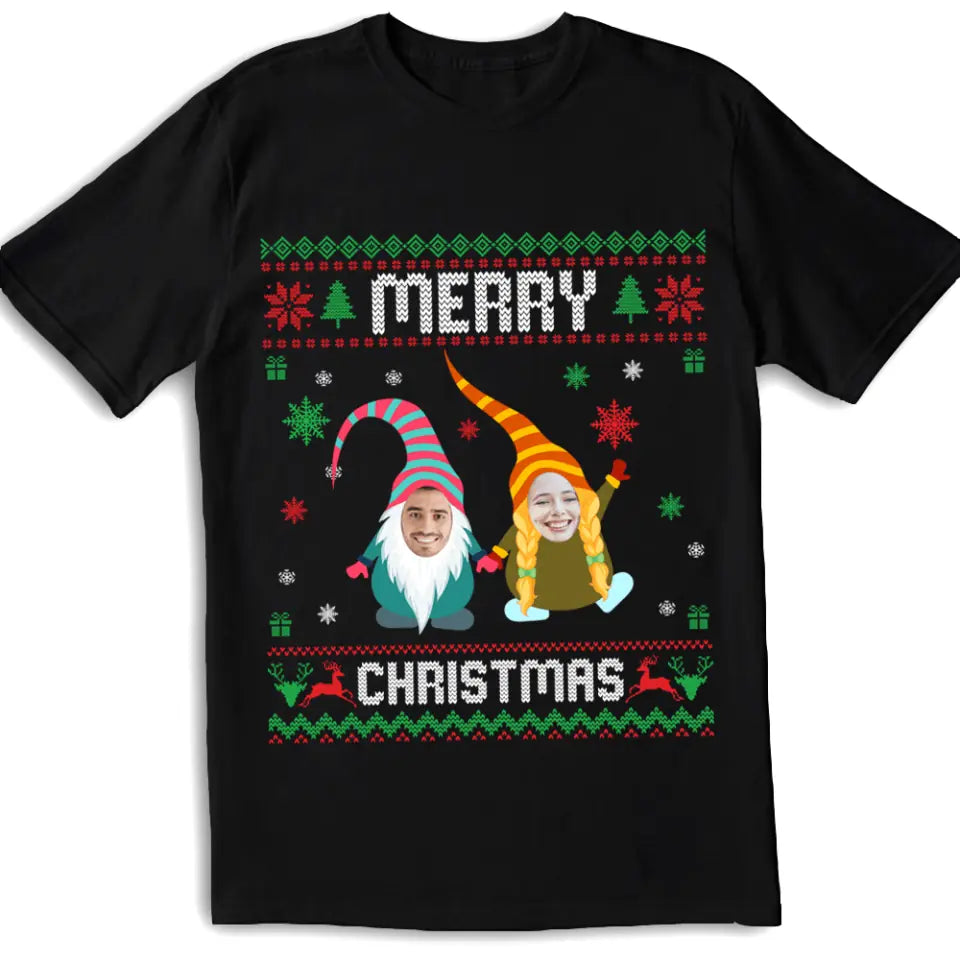 Merry Christmas Custom Face Shirt - Personalized T-shirt, Family Matching T-Shirt, Gift For Family, Upload Photo