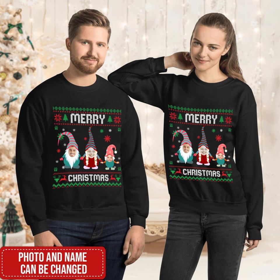 Merry Christmas Custom Face Shirt - Personalized T-shirt, Family Matching T-Shirt, Gift For Family, Upload Photo
