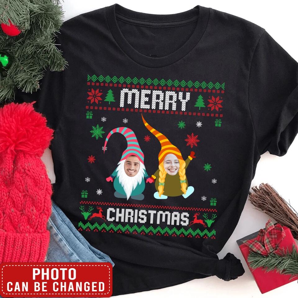 Merry Christmas Custom Face Shirt - Personalized T-shirt, Family Matching T-Shirt, Gift For Family, Upload Photo