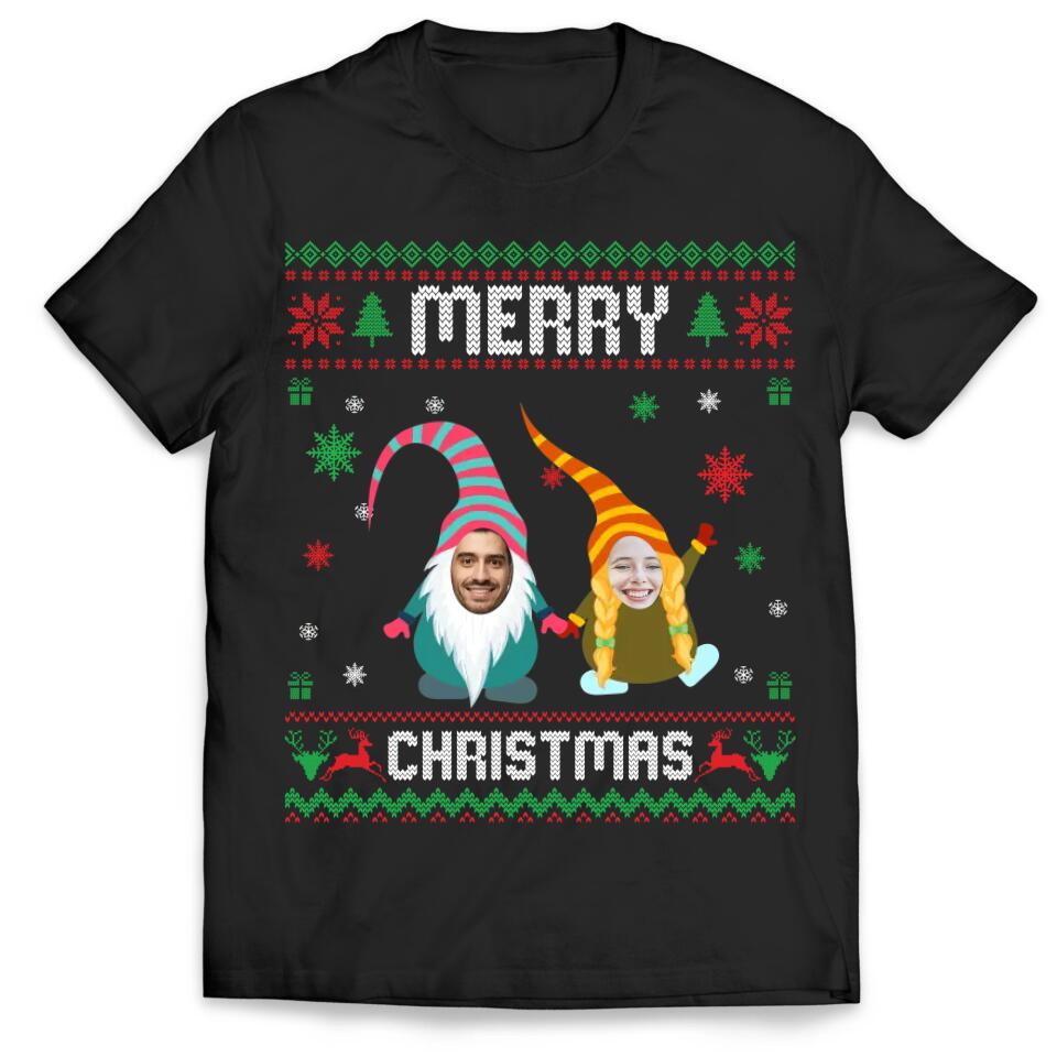 Merry Christmas Custom Face Shirt - Personalized T-shirt, Family Matching T-Shirt, Gift For Family, Upload Photo