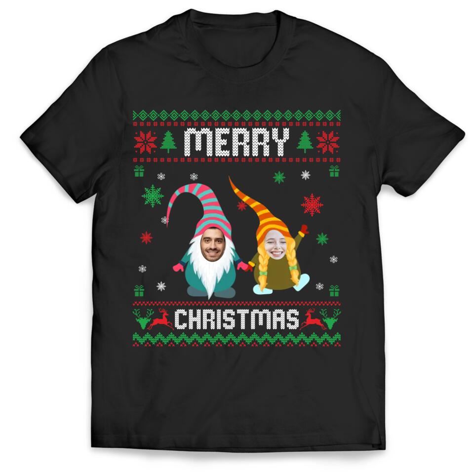 Merry Christmas Custom Face Shirt - Personalized T-shirt, Family Matching T-Shirt, Gift For Family, Upload Photo