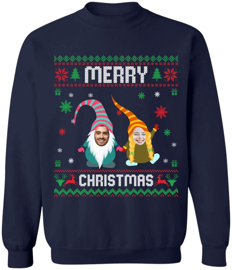 Merry Christmas Custom Face Shirt - Personalized T-shirt, Family Matching T-Shirt, Gift For Family, Upload Photo