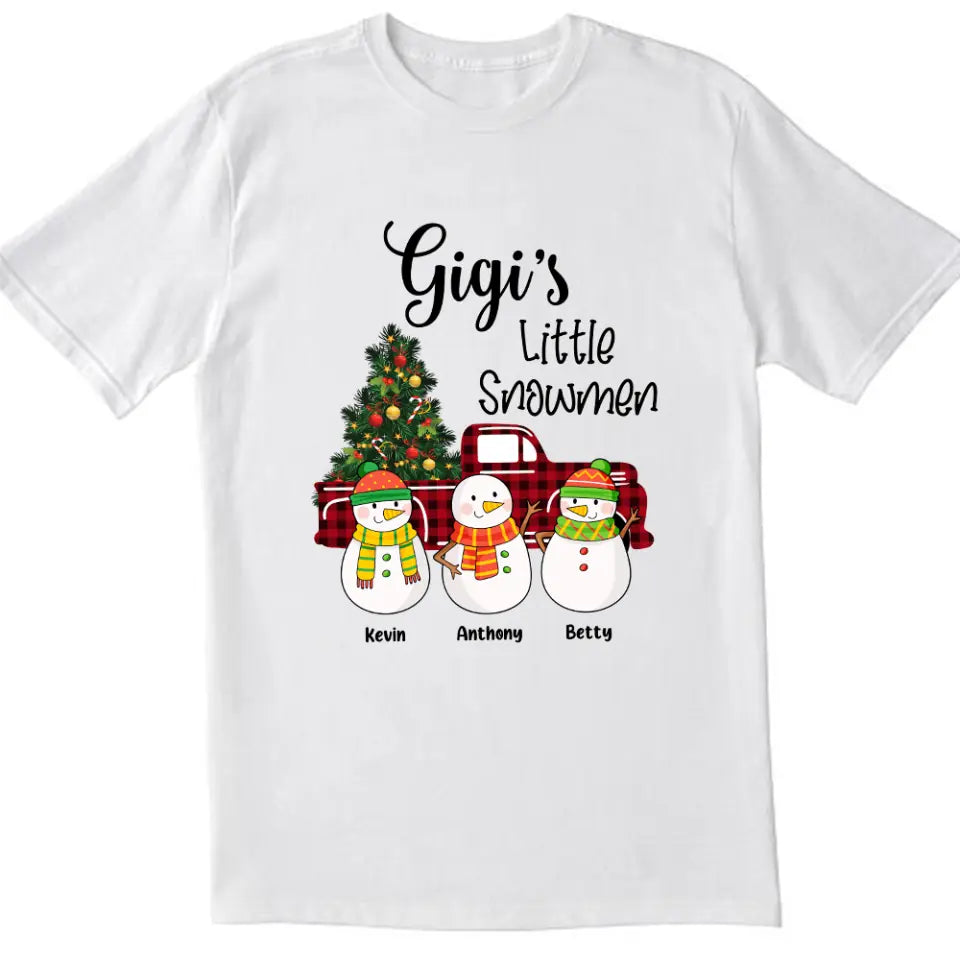 Grandma's Little Snowmen - Personalized T-shirt, Unisex Sweatshirt, Christmas Gift For Grandma, Gigi, Nana