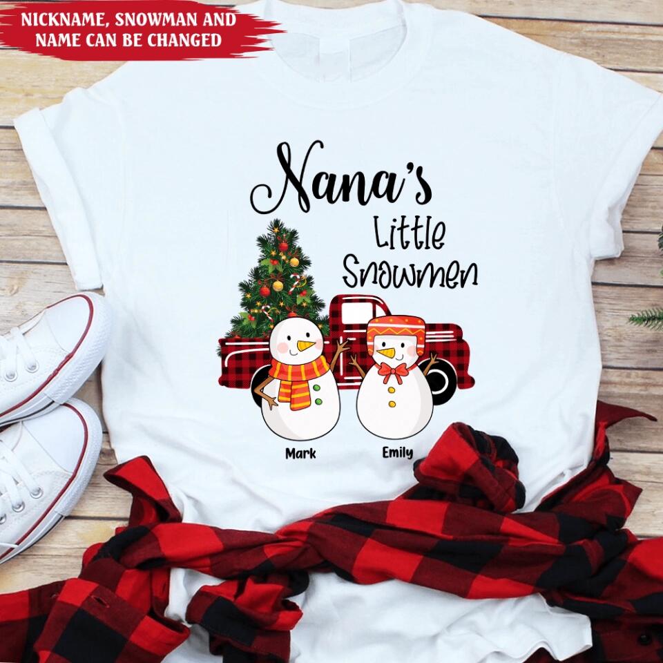 Grandma's Little Snowmen - Personalized T-shirt, Unisex Sweatshirt, Christmas Gift For Grandma, Gigi, Nana